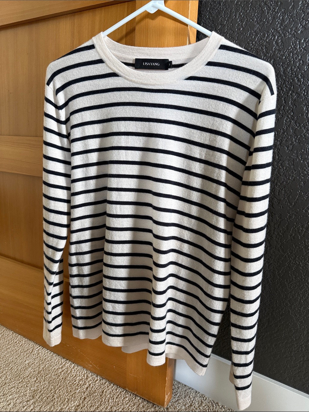 Lisa Yang Navy Cream Striped Long Sleeved Sweater Sz Xs/S (Designer Sz 0)